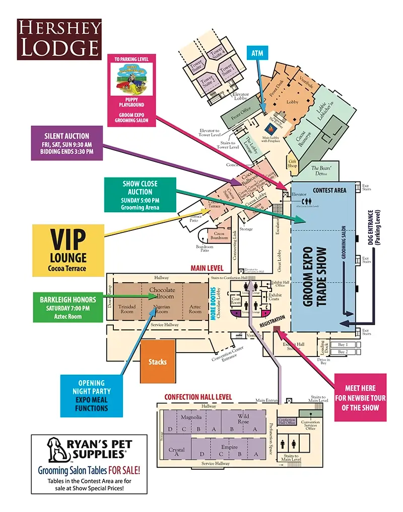 2026 Groom Expo Hershey Lodge Map